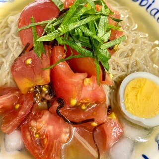 ぶっかけ！トマト塩昆布冷麺！